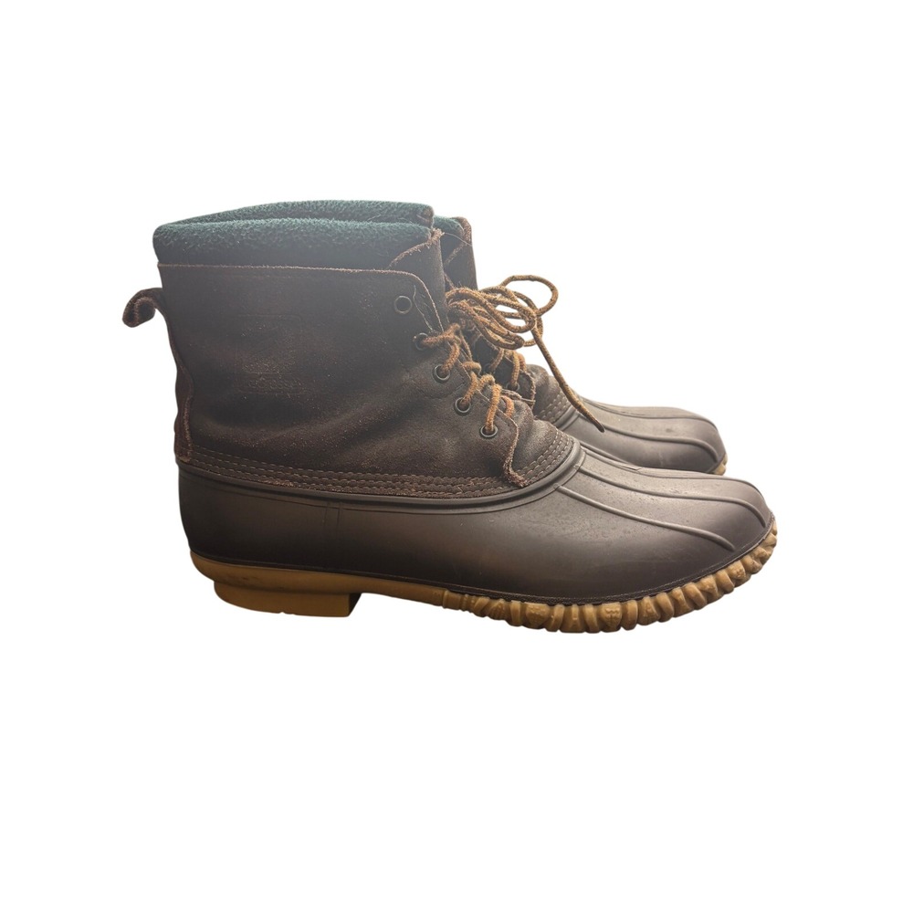 Vintage LaCrosse Duck Boots Brown Suede Rubber Made in USA Polartec Lined Men 11